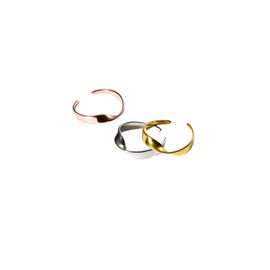 Purelei® Twist Ring Set - Adjustable Rings in Elegant Tricolour Design Inspired by the Möbius Band, 18K Gold Plated Stainless Steel, Gold, Silver and Rose Gold, Stainless Steel, No Gemstone