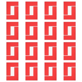 PATIKIL 5S Location Marking Corner, 16 Pcs 15 x 15 x 5 cm PVC L-Shape Floor Marking Tape Workplace Floor Organization Markers for Office Warehouse Desk Table Top, Red