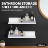 YOHOM Adhesive White Floating Shelves Bathroom Wall Organizer Shower Caddy