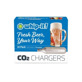 Whip-It! 10 - 16g gram CO2 cartdge Threaded euro BIKE TIRE INFLATOR KEG charger 10 pack