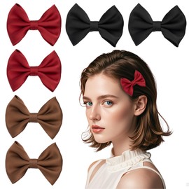 SXQLYH 6 Pieces Satin Bow Hair Clips, 3 Pairs Hair Clip Hair Bows Girls, Ponytail Clips, Non-Slip Crocodile Hair Clips, Hair Accessories for Girls, Women