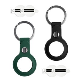 2 Stück Silikon Abdeckung für AirTags Tracker, Silikonabdeckung Key Finder zur Vermeidung von Kratzern und sicherer (Schwarz und Grün)