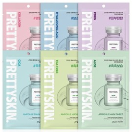 Prettyskin 앰플 밀착 마스크 30매 6종 택 1 (콜라겐/티트리/히알루로닉/알로에/시카/PDRN) Ampoule Adhering Mask 30 Sheets Choose 1 (Collagen/Tea Tree/Hyaluronic/Aloe/Cica/PDRN)