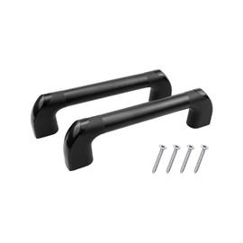 OCHIKI Aluminium Alloy Grab Handles for Golf Cart Camper Cargo Trailer Truck Automotive RV Car, Entry Door Assist Handle Grab Bar Come with Screws, Black, 2Pcs