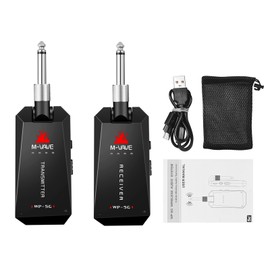M-VAVE WP-5G Wireless 5.8G Guitar System Rechargeable Audio Transmitter and Receiver ISM Band for Electric Bass Guitars Amplifier Accessories