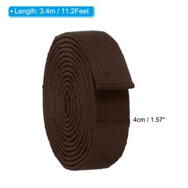 PATIKIL Taekwondo Coloured Rank Belt 1.6 x 11.2 Ft 3.4 m, Cotton Martial Art Judo Karate Belt for Trainer Lessons, Brown