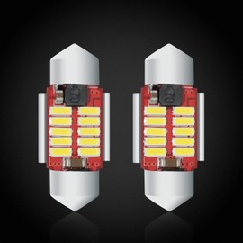 Alla Lighting DE3021 DE3175 LED Bulbs Super Bright 4014 10-SMD 28mm 29mm 12V LED DE3022 6428 Bulbs for Festoon Interior Map, Dome,Trunk, Door Lights, 6000K Xenon White