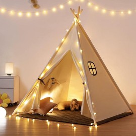 besrey tent,kids tent,indoor play LED light tent,100% cotton,indoor decoration,christmas gift Foldable Colorful Doona - Color: White