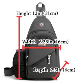 Shirolilu Travel Lightweight Sling Bags with Water Bottle Holder & Earphone Hole, Adjustable Nylon Crossbody Chest Backpack, Water Resistant Shoulder Hiking Daypack (Earth Green)