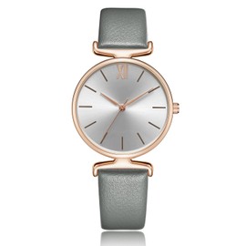 CIVO Women Watches Grey Analog Quartz Minimalist Wrist Watch Women, Waterproof Elegant Casual Watch for Ladies Girls, Ladies Watches Leather Strap Gifts for Women Girls