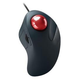 PORLEI Wired Trackball Mouse, Easy Index Finger Control, Ergonomic Comfort Design Reduces Muscle Strain, Precision and Smooth Tracking, Compatible for PC, Laptop, Windows, Mac-Red