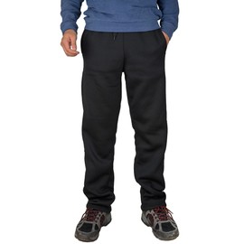 Genafy Black Baggy Sweatpants for Men, Mens Open Bottom Fleece Sweat Pants with Pockets Athletic Pants Men's Wide Leg Workout Joggers Drawstring Elastic Waist 4XL