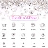 500 Pcs White Nail Charms and Rhinestone, Half Round Gems