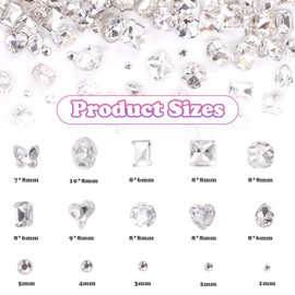 500 Pcs White Nail Charms and Rhinestone, Half Round Gems and Glass Rhinestones Charms for Nails, Nail Gems Rhinestones Charm for Acrylic Nails Art DIY Supplies