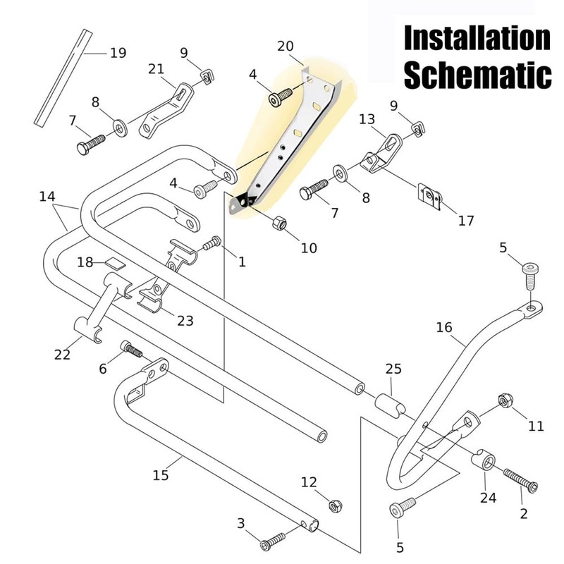 HIYOYO Chrome Saddlebag Rail Support Bracket Left & Right Side