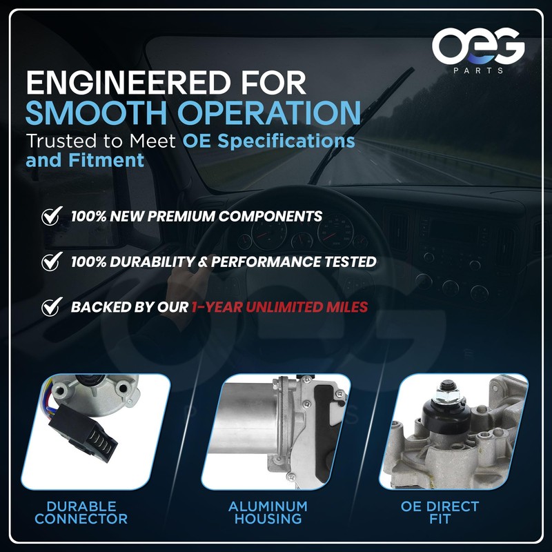 OEG Parts New Windshield Wiper Motor Compatible with Peterbilt 387