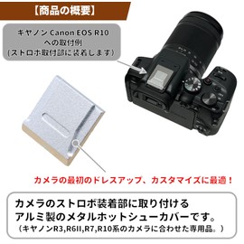 F-Foto Metal Hot Shoe Cover Silver for Canon EOS R3, R6 MarkII, R7, R10, R50 (NOT for EOS R5, R6, R, RP) for C-R-S