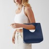 HOXIS Bolso de mano de piel sintética suave estilo minimalista