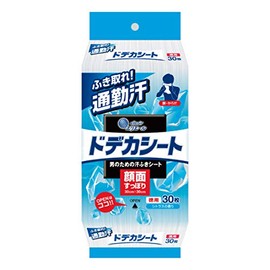 Elleair Sweat Wiping Sheets, Face and Body, Dodeca Sheets for Men, Value Pack, 30 Sheets (Full Face, 11.8 x 11.8 inches (30 x 30 cm), Refreshing Citrus Scent