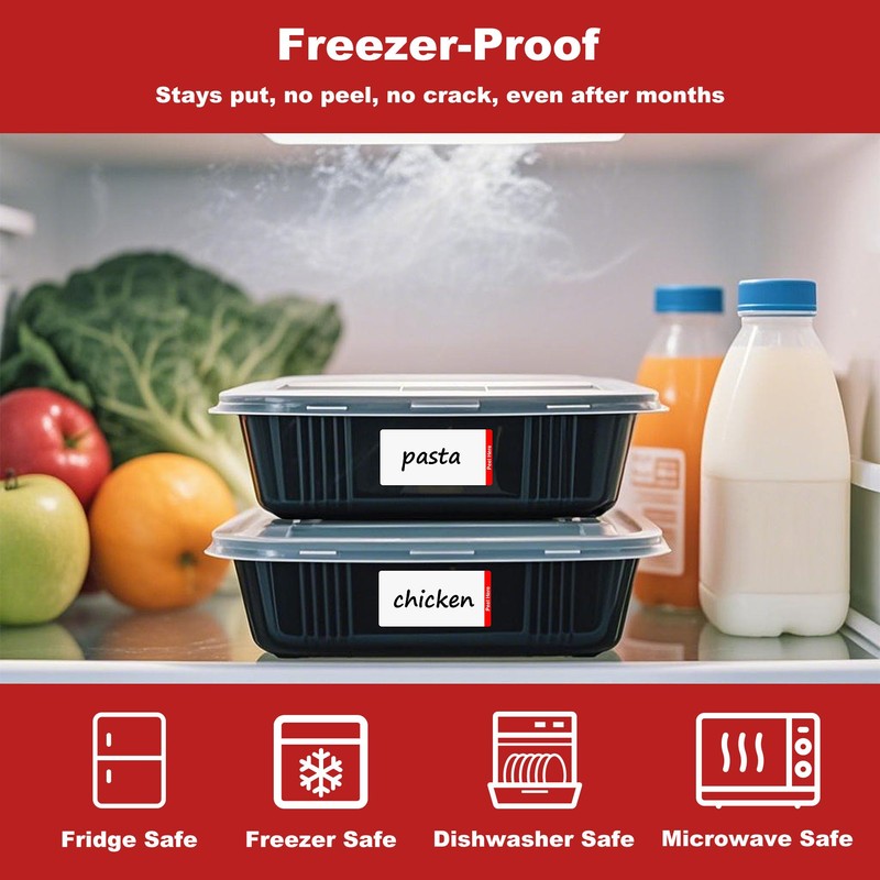 NATURALABEL 1000 PCS Blank Removable Freezer Labels with Dispenser -