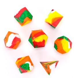 UBEUCK Silicone Dice, DND7PCS Piece Silicone Dice Set, with Flannelette Bag Storage Box, Suitable for Dungeons & Dragons Role-Playing and Board Games. (Color White)