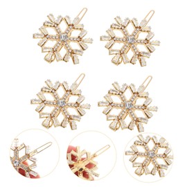 FRCOLOR 4pcs Christmas Snowflake Hair Clips Holiday Barrettes for Women Girls for Festive Events Birthdays Daily Wear