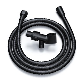 MAYYAYA Adjustable Shower Head Holder & Hose Kit | Premium ABS Bracket with 360° Rotatable Brass Ball, No Tools Install for Most Handheld Showers(Black Hose and Holder)