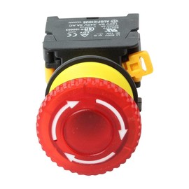 Alpinetech MBL30 Red 30mm 1NC Emergency Stop Push Button Switch Estop EPO Mushroom Switch LED Illuminated (120, Volts)