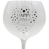 White & Silver Birthday Gin Glass - Heart Detail -