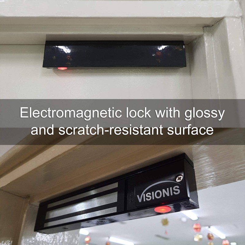 Visionis FPC-5191-BL Black 300lbs Indoor Electromagnetic Lock with 300 lbs