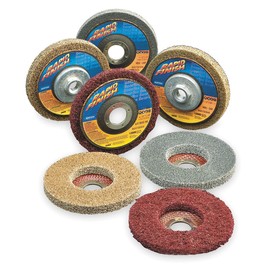 Norton Bear-Tex Rapid Finish Depressed Center High Strength Nonwoven Abrasive Wheel, Aluminum Oxide, Type 27, Fiber Backing, 4-1/2" Diameter, Grit Medium (Pack of 1)