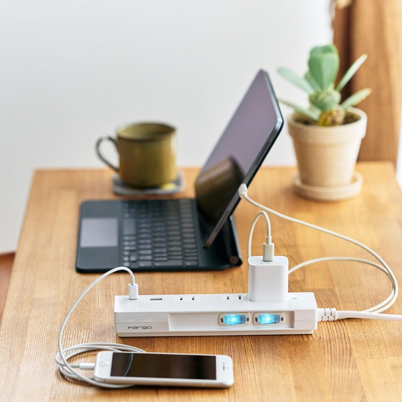 Fargo Design USB TYPE-A TYPE-C PD30W Power Strip with Individual