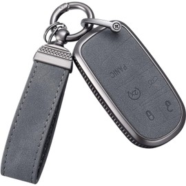YO&YOYE for Jeep Key Fob Cover, Full Protection Key Case Shell Compatible with Jeep Smart Key 3 4 5 Buttons Protector, Grey