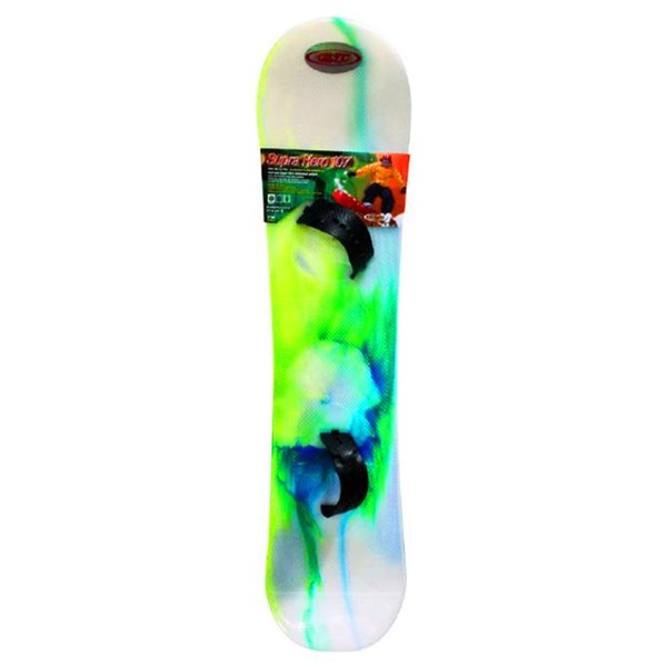 Emsco Group ESP 107 cm Day Glow Suprahero Snowboard - Starter Board with Adjustable Wrap Bindings - Tie-Dye