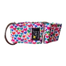 Galguita Amelie Martingale Dog Collar, Hearts, Multi-Colour, 4cm Wide, Medium (30-39cm Circumference)
