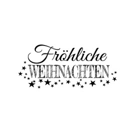 Newstamps Merry Christmas 02 Wooden and Rubber Stamp for Cards and Gifts, Wooden Stamp for Christmas Card, Advent, Writing, Scrapbook, Textile Stamp, Decoration, Friends