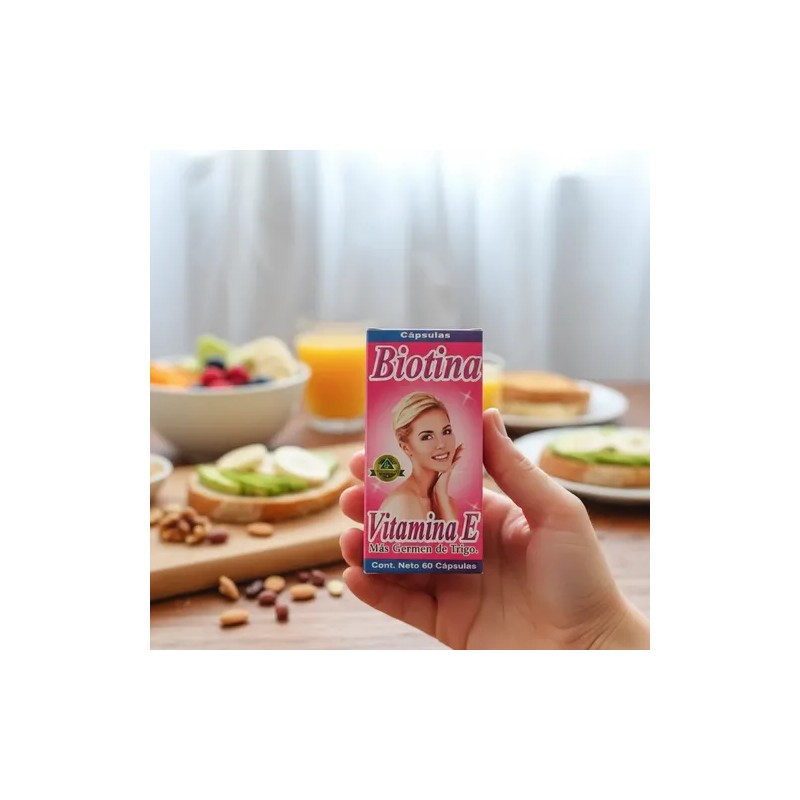 Biotina Con Vitamina E Y Germen De Trigo 60 Cápsulas