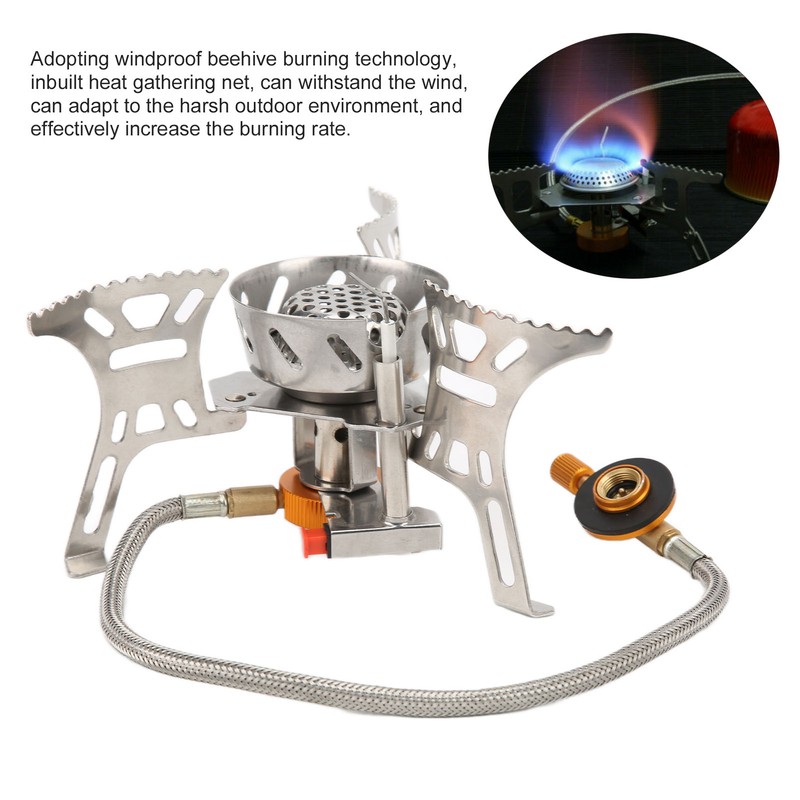 Backpacking Stove Windproof Nonslip Strong Durable Convenient Adjustable Camping Gas