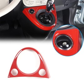 Car Gear Frame Trim Panel Cover Suitable for Fiat 500 2011-2024, Transmission Shift Panel Frame Decorative for Fiat 500 Accessories, Car Centre Console Decoration Panel (Red)