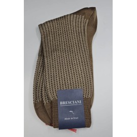 BRESCIANI Socks Men Italian 100% Cotton Size M - Brown Walnut - New
