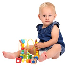 Mertens Motorikschleife, Spielzeug für Kinder ab 1,5 Jahre (Motorikspielzeug, Labyrinth mit Perlen, fördert die Feinmotorik & Konzentration, Holzspielzeug mit leichter Reinigung), Mehrfarbig