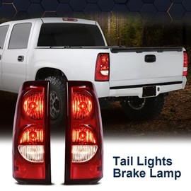 PIT66 Tail Lights Compatible With 2003 2004 2005 2006 Chevy Silverado 1500 2500 3500 Rear Tail Light Assembly Led Tail Lights Left And Right Taillights,Bulbs and Wiring Harness Included