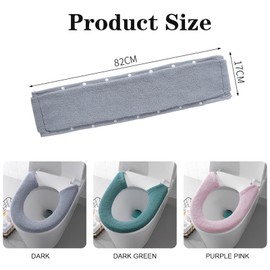 AYNKH 3PCS Soft Thicker Toilet Seat Warmer with Handles, Button Style Universal Cushion Plush Cover Closestool Pads, Washable Reusable Stretchable Bathroom Accessories