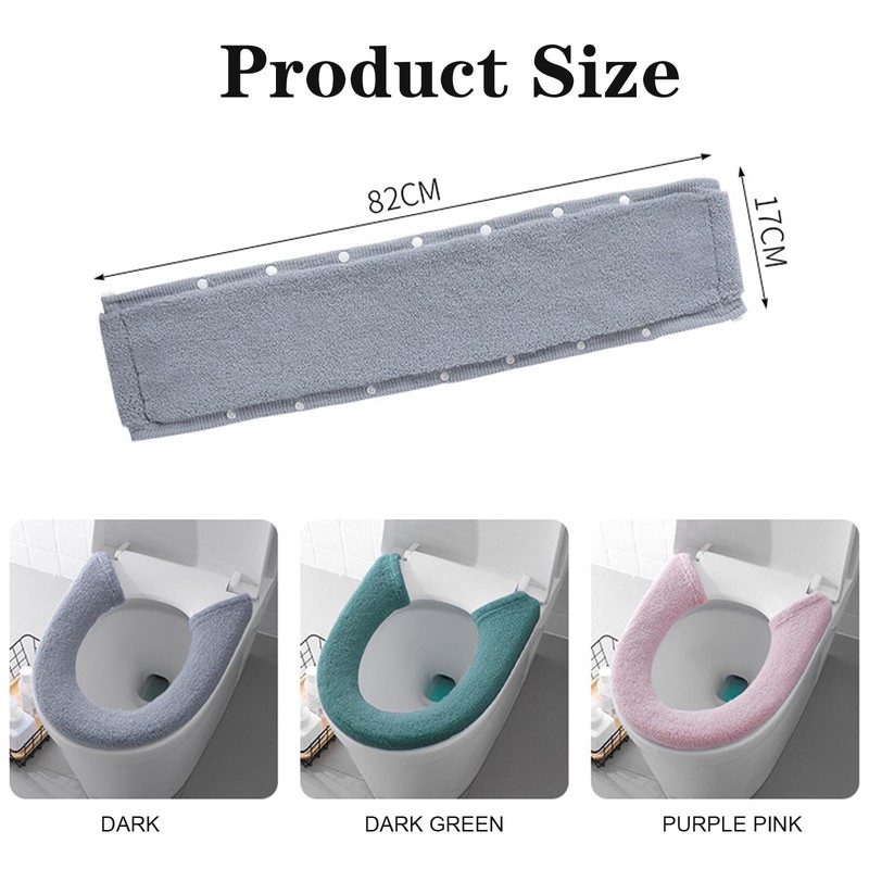 AYNKH 3PCS Soft Thicker Toilet Seat Warmer with Handles, Button