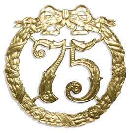 Walter Kunze Anniversary Number 75, Diameter 13 cm, Gold, Anniversary Wreath