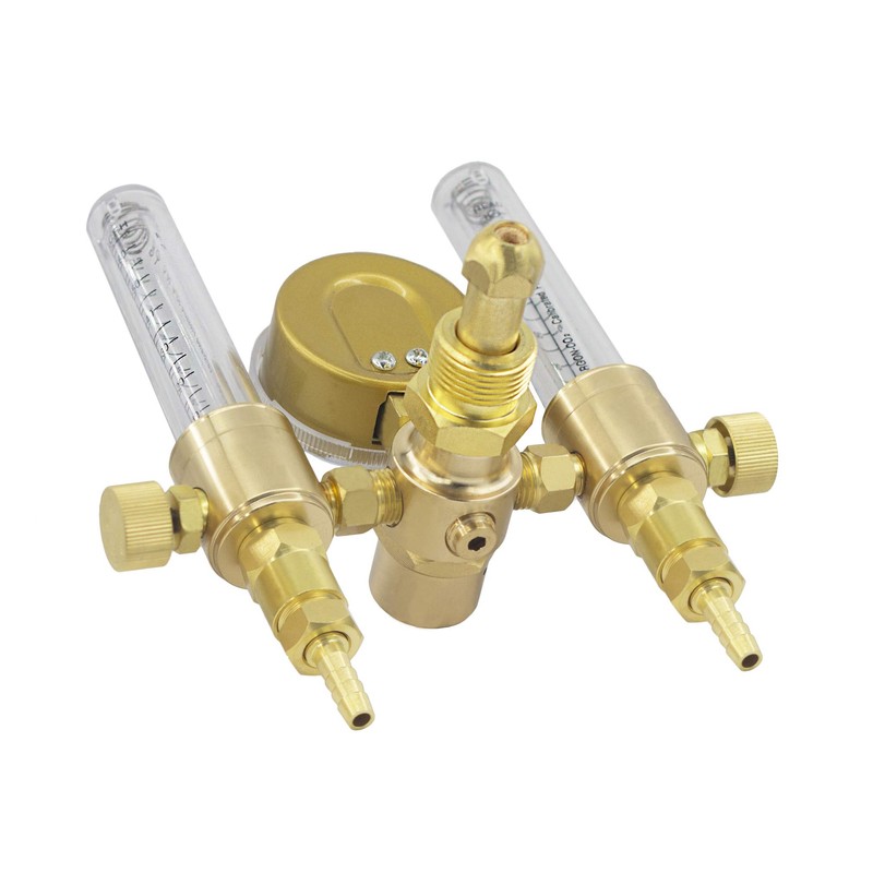 RX WELD Dual Output Argon Regulator Flow Meter Mig Tig