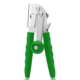 Commercial Can Opener, UHIYEE Hand Crank Can Opener Manual Heavy Duty with Comfortable Extra-long Handles, Oversized Knob, Large Handheld Can Open Easy for Big Cans, Green