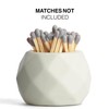 Decorative Ceramic Match Holder with Striker Pads - White Oval