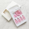 KKUUOO Stiletto Press on Nails Medium Fake Nails Light Pink