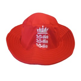 Red 3 Lion Test Cricket Bucket Sun Hat Cap with Embroided Logo Adult/Men ONE Unisex